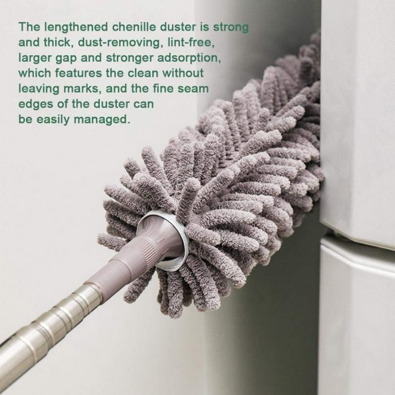 Foldable Multipurpose Microfiber Ceiling Fan Duster, Telescopic Pole Handle Flexible Brush
