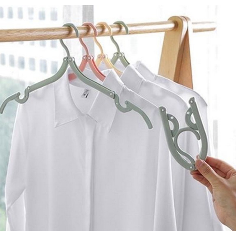 Travel Portable Folding Hanger - Multifunction Stretch Clothes Plastic Travel Hangers (Pack of 3)