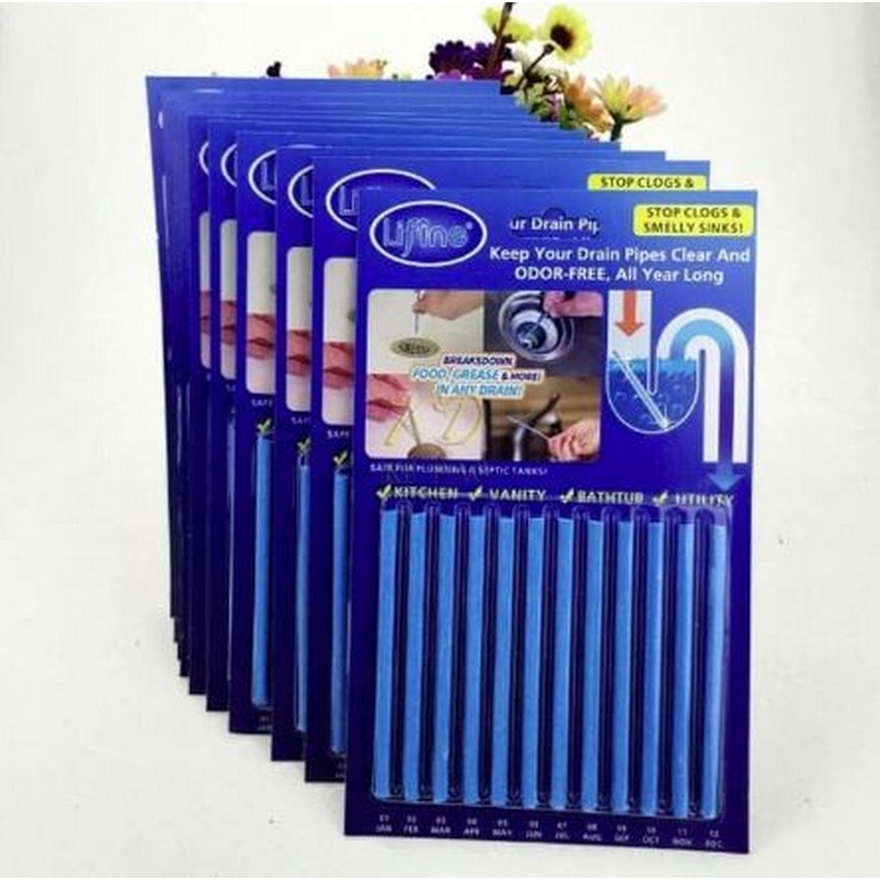 Cleaning Rods For Sink Drain 12 pcs - Sink Drain Cleaner