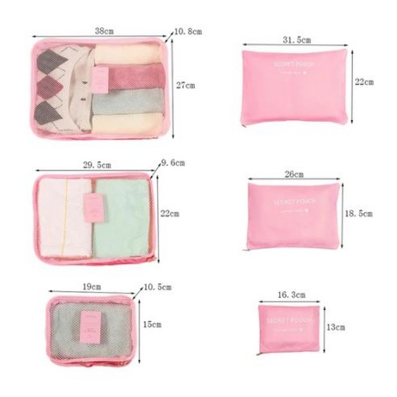 6 Pcs Travel Bags Suitcase Bag For Travelling Undergarments & Cloth Storage Organizer