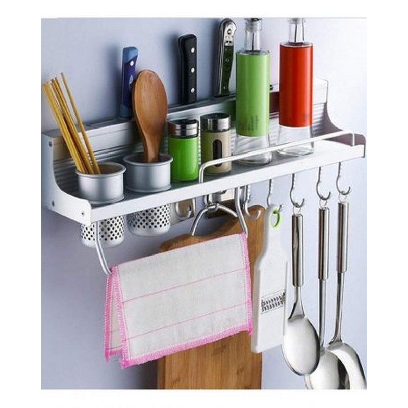 Aluminium Multi functional Wall Hanging Tools, Storage Stand Kitchen Utensils, Wall Mounted Kitchen Organizer Rack