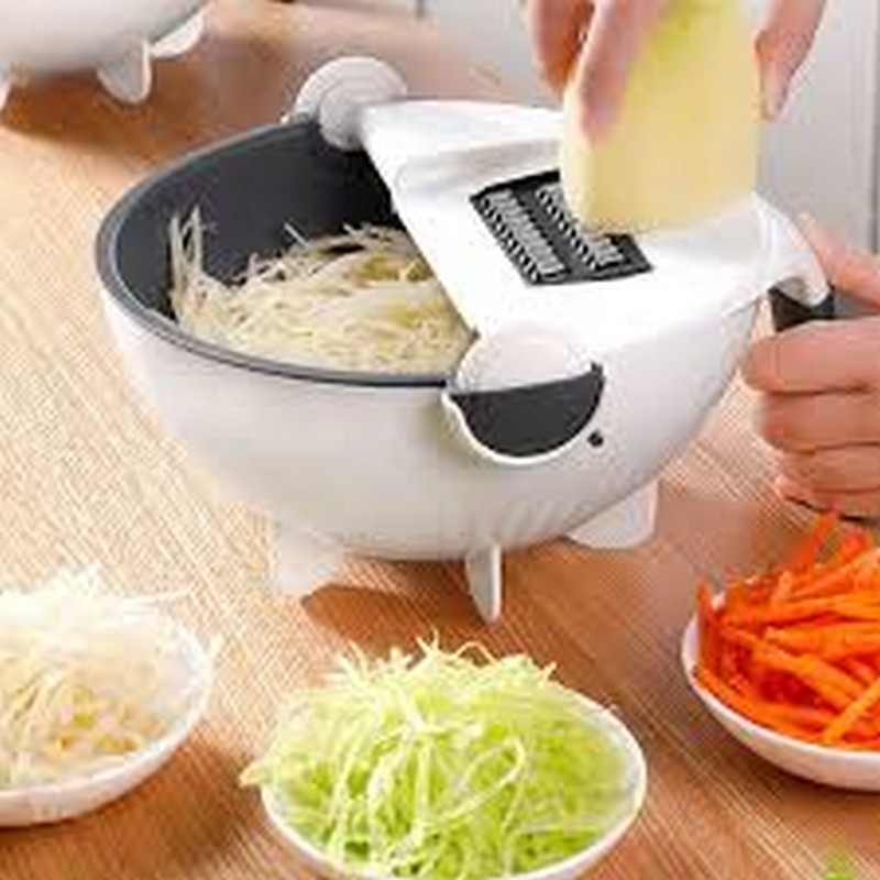 Vegetable Cutter with Drain Basket, Multifunctional Vegetable Mandoline Slicer Rotate Vegetable Chopper Graters, Kitchen Food Slicer