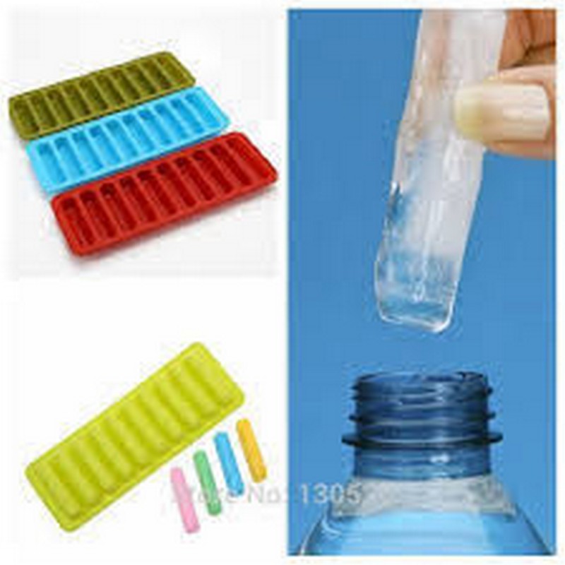 Pack of 2 Easy Push Pop out Cylinder Silicon Ice Cubes Tray 10 Cubes