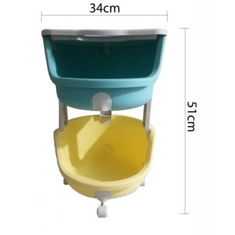 Kids Toy Storage Trolley Organizer 2 Tier Rolling Cart Playful Colors Children Playroom Decor Doll Activity Rack Shelf