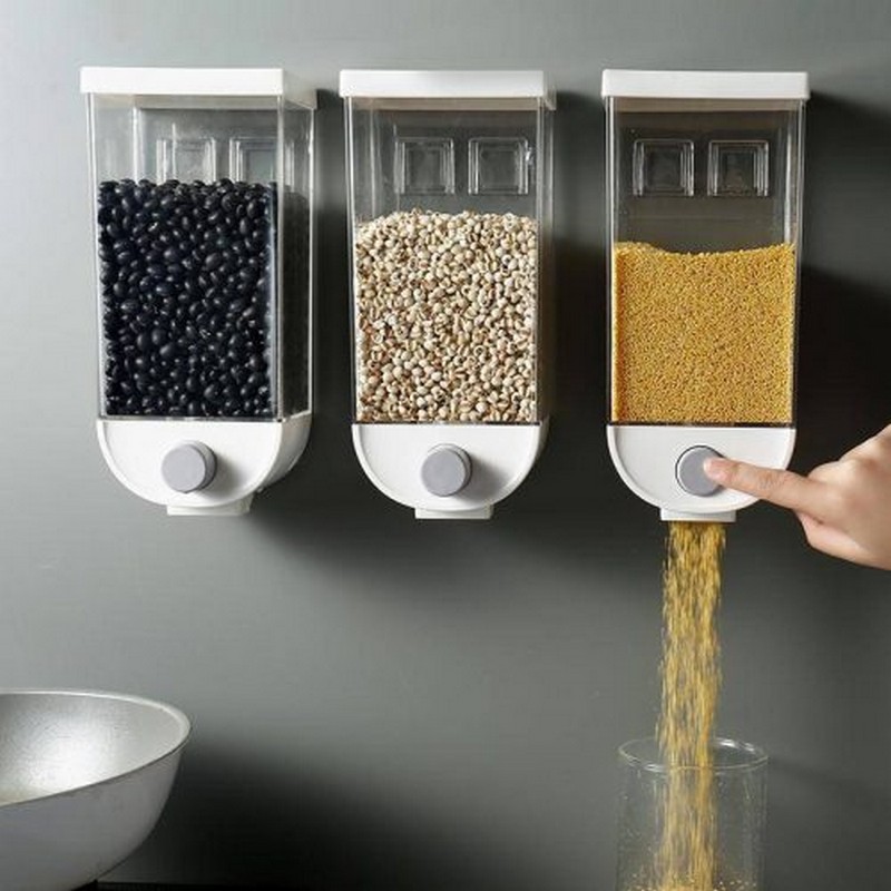 Kitchen Food Storage Container Cereal Dispenser Oatmeal Wall Mounted Container Cereal Dispenser Oatmeal Wall Mount
