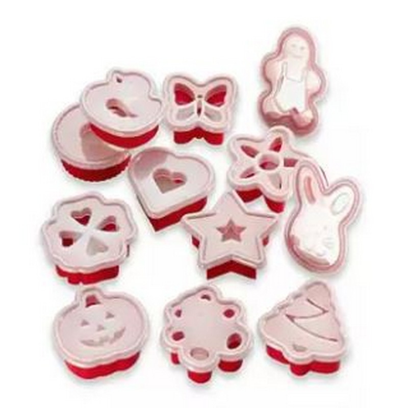 Bakers Cookie Cutter And Stencil Set - 12 Pcs