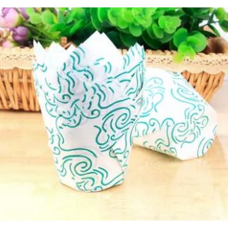 Buy tulip cupcake liners with green model 100 standard size of tulip