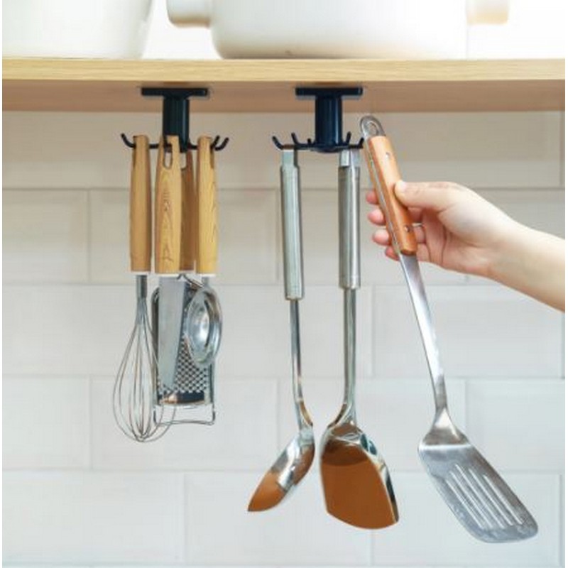 Spoon Holder Round Kitchenware Storage Rotary Hook