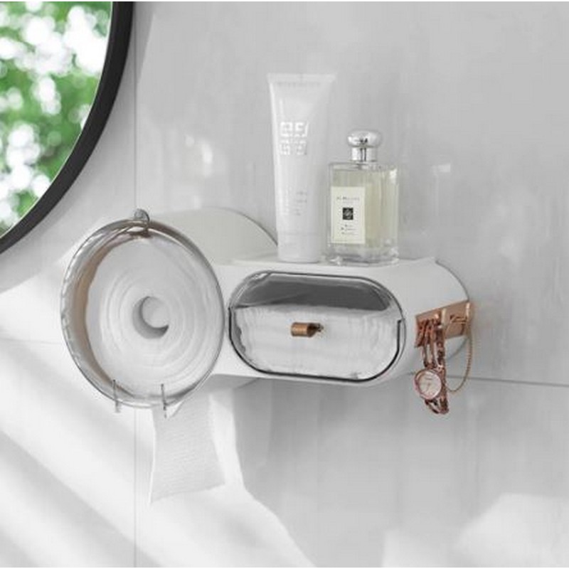 Waterproof Wall Mounting Multifunctional Bathroom Organizer Toilet Paper Holder