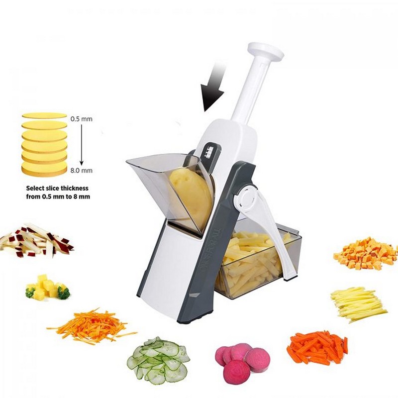 Vegetable and Potato Cutter (8 in 1) - Vegetable Slicer by ONCE FOR ALL Food Chopper Vegetable Cutter Quick Dicer Fruit French Fry Julienne