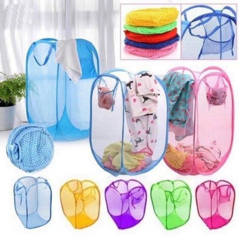 Foldable Mesh Laundry Basket Laundry Storage Bag NY Store