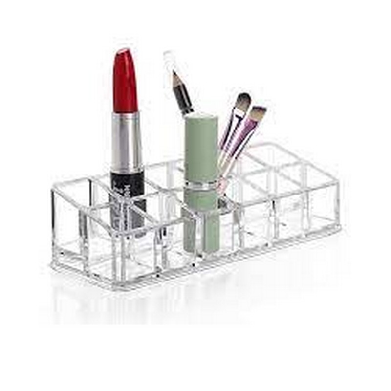 12 Section Acrylic Lipstick Brush Holder Makeup Vanity Box