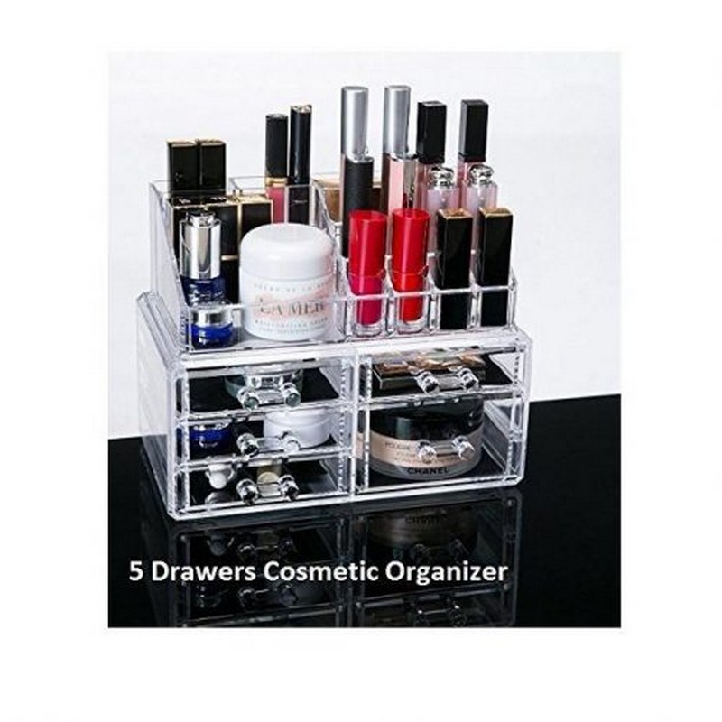 5 Drawers Cosmetic Storage Box Display Stand Jewelry Makeup Care Rack
