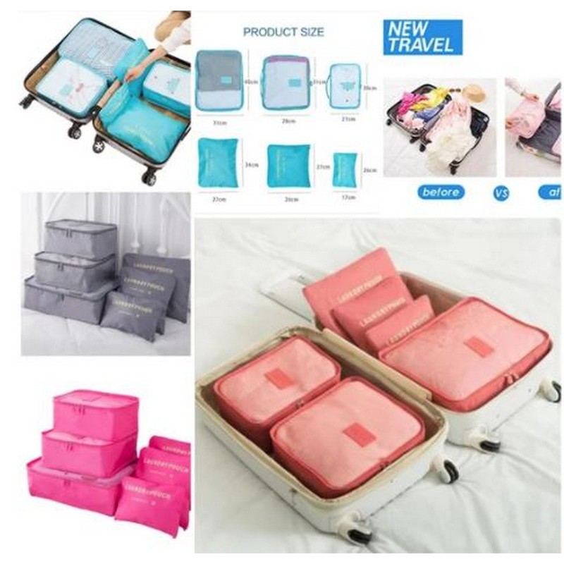 6 Pcs Travel Bags Suitcase Bag For Travelling Undergarments & Cloth Storage Organizer