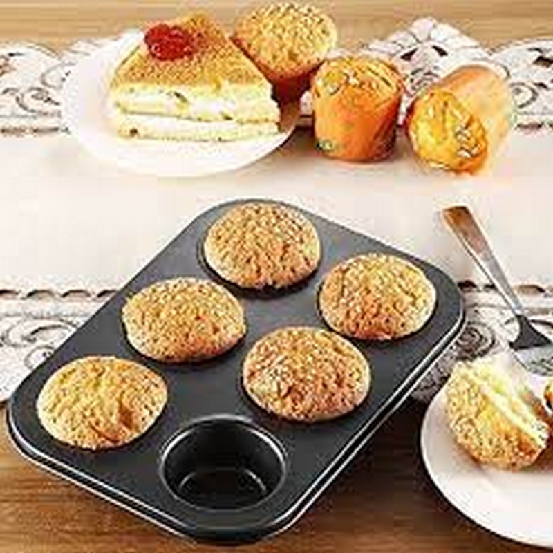 Non Stick 6 Cups Muffin Pan & Backing Cup Cake Tray