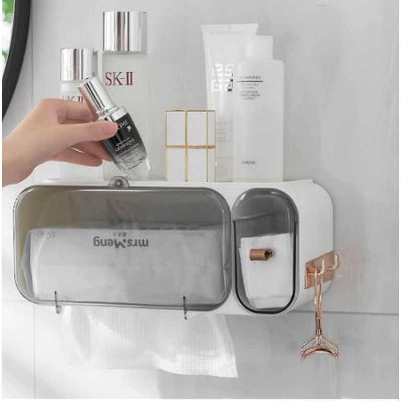 Waterproof Wall Mounting Multifunctional Bathroom Organizer Toilet Paper Holder