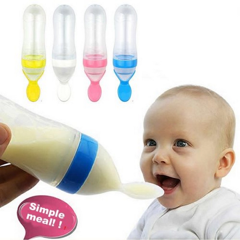 Silicone Squeeze Feeder Spoon with Hygienic Spoon Cover - NY Store