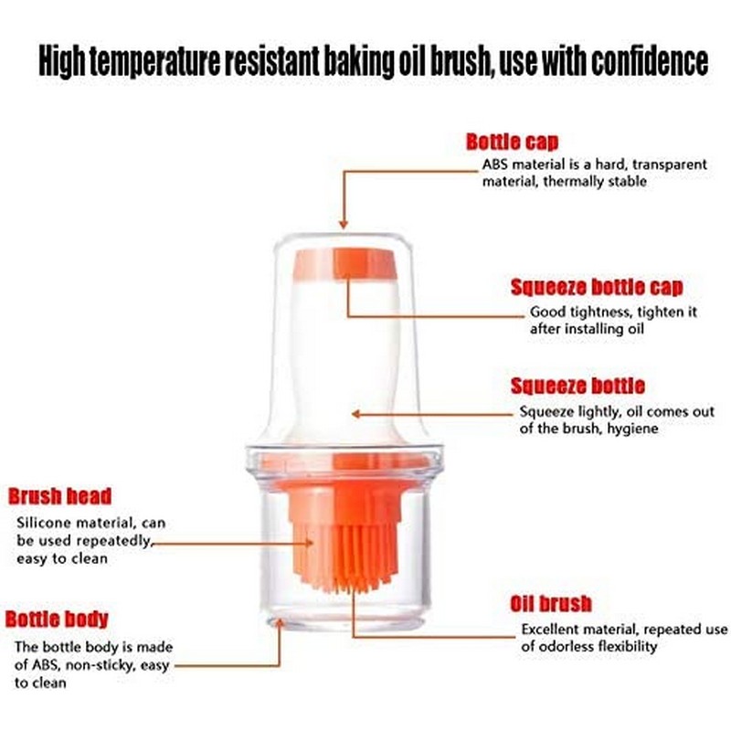 Oil Spreader Bottle Oil Bottle with Silicone Brush NY Store