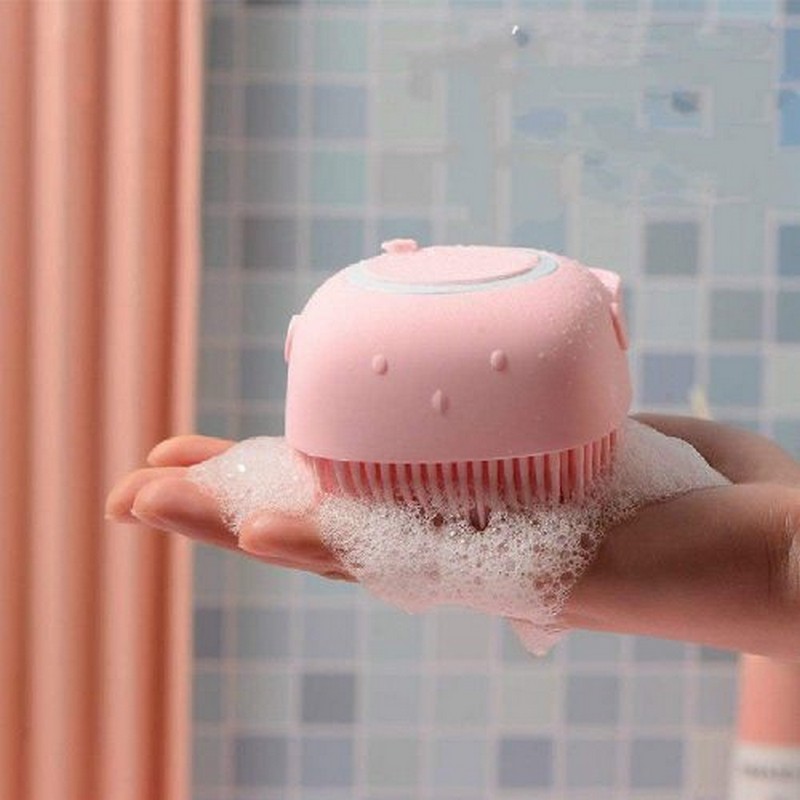 Pack of 2 Silicon Massage Bath Brush, Silicon Wash Scrubber, Cleaner & Massager