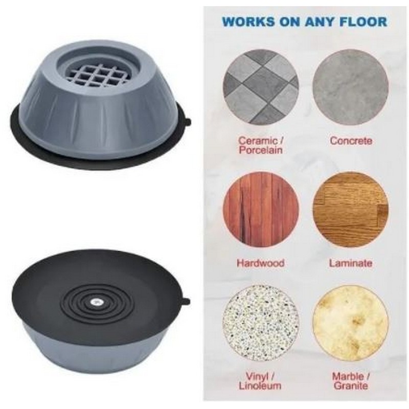 Anti-vibration Washer Support Pads - Anti Slip Anti Vibration and Noise Reducing Rubber Washing Machine Feet Pads (4Pcs)