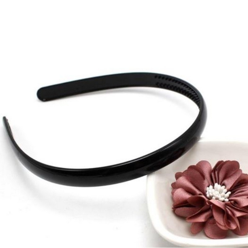 Plain Kids Hair Band Plastic Black Teeth Kids Headbands Girls Hair DIY Tool Accessories Wide Size 1.2cm