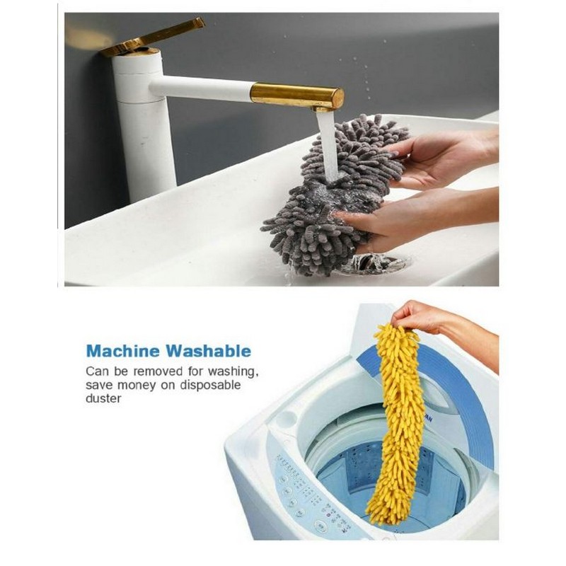 Foldable Multipurpose Microfiber Ceiling Fan Duster, Telescopic Pole Handle Flexible Brush