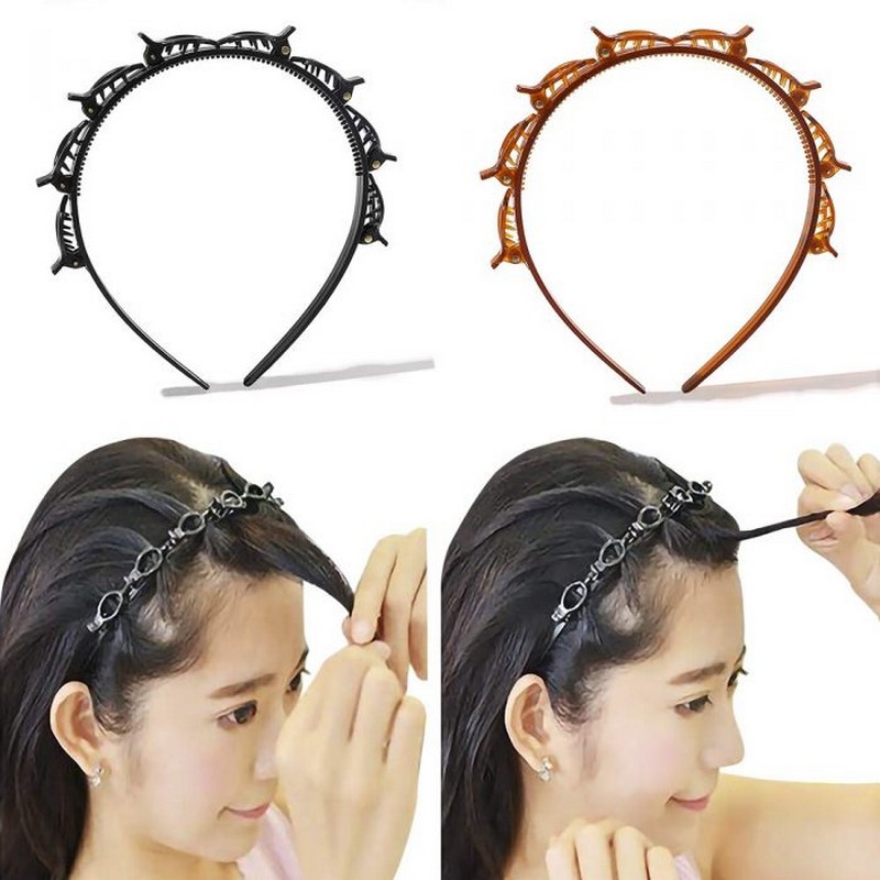 Hair Twister Band Double Bangs Hairstyle Hairband Hair Accessories (Pack of 2)