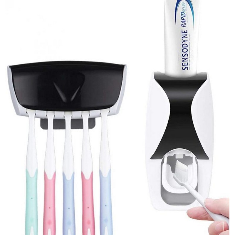 Automatic Toothpaste Dispenser With Toothbrush Holder Organizer Set