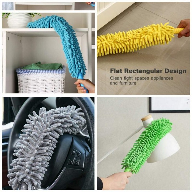 Foldable Multipurpose Microfiber Ceiling Fan Duster, Telescopic Pole Handle Flexible Brush