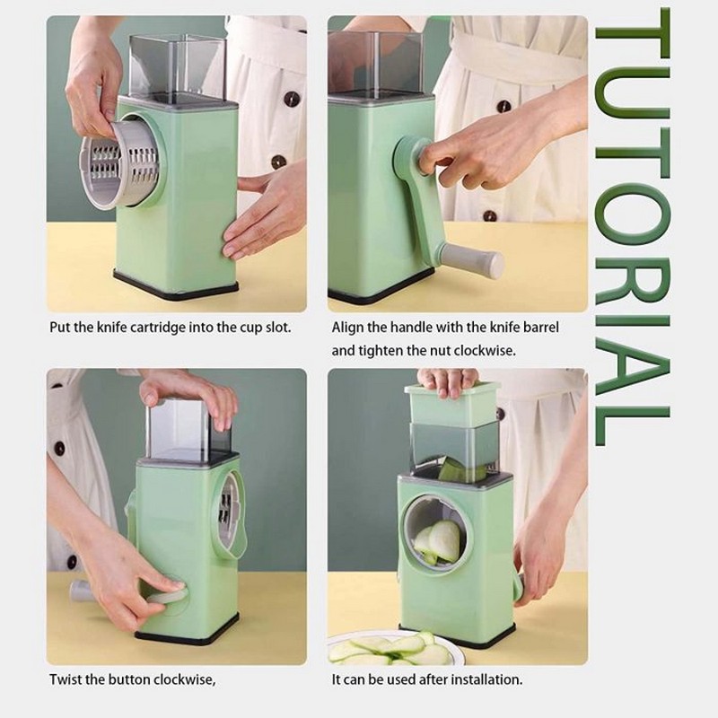 Vegetable Slicer Cutter Chopper Upgraded Hand Crank Multifunctional Vegetables Graters Shredders Fruit Kitchen Tool