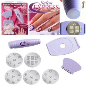 SALON EXPRESS NAIL ART STAMPING KIT CREATE 100'S OF DESIGNS