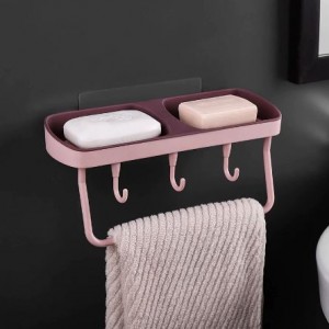 Portable Drain Suction Cup Soap Dish Bathroom Storage Rack Sponge Holder, Wall Mounted Plastic Box Container Home Supplies