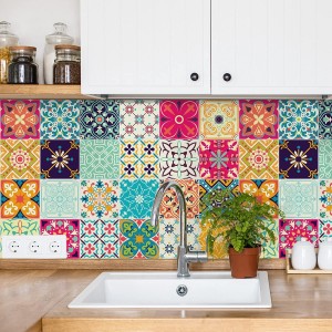 12 PCS Home Decor Tile Stickers Self Adhesive, Wall Stickers for Bathroom and Kitchen