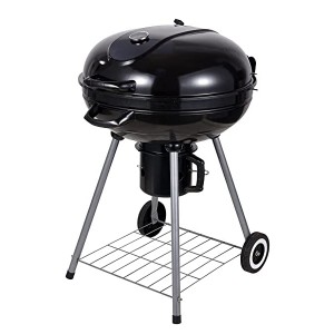 Charcoal Kettle BBQ Grill with Lid & 4 Legs Rolls Portable Fire Pit Outdoor Picnic Camping Cooking (22.5 inch)