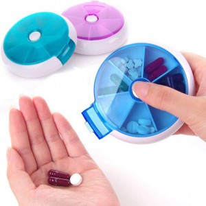 Plastic Pill Storage Organizer - Pills Round Case Box For Traveling