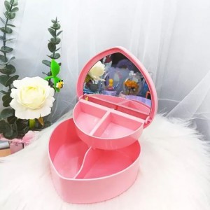 Double Layer Jewelry Storage Box With Mirror