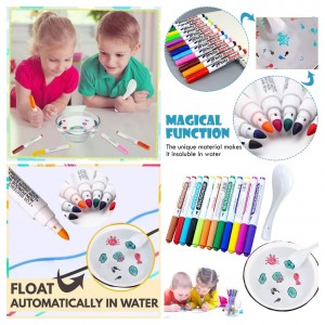Magical Water Painting Pen, 12 Colors Magic Floating Ink Pen with Spoon, Painting Floating Marker Pens for Kids