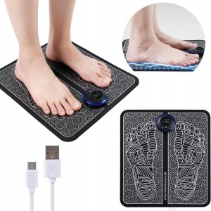Foot Massager, Folding Portable Electric Massage Mat with 6 Modes 9 Intensity Levels, Relax Stiffness Muscles USB Rechargeable