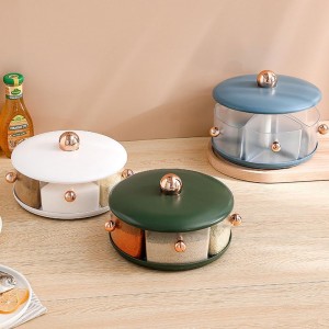 Kitchen Multifunctional Spice Dispenser, 360° Rotating Large Capacity Spice Seasoning Box