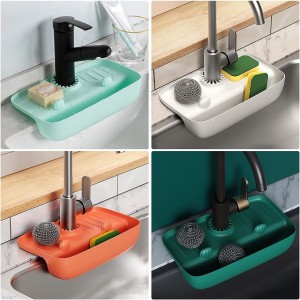 Faucet Drainer Rack Kitchen Sink Sponge Draining Storage Rack Organizer