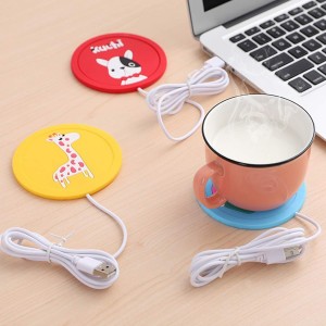 1Pc USB Coffee Cup Warmer, Cartoon Silicone Coffee Mug Warmers Heater Mat for Desk Home Office