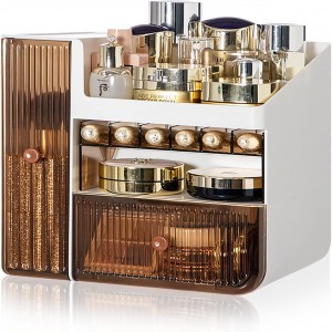 Large Capacity Makeup Organiser Desktop Drawers for Vanity, Cosmetic Desk Organiser Storage Box