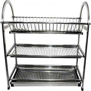Stainless Steel Dish Rack With Drip Tray Kitchen