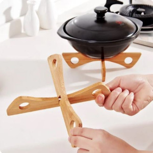Bamboo Pot Trivet, Pan Soup Pot Dish Trivet Heat Insulation Pads Pot Holder