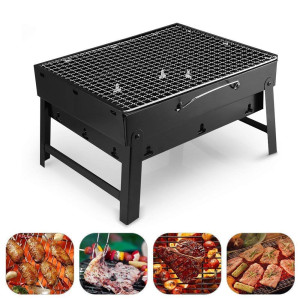 Portable Charcoal BBQ Grill – Folding Barbecue Grill for Outdoor Cooking – Black – Best for Picnic & Camping in Pakistan