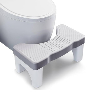 Adult Toilet Step Stool with Non-Slip Footrest - Comfortable Bathroom Accessory, Durable Plastic