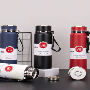 Portable Travel Insulated Cup, Double-Layer Stainless Steel Vacuum Insulated Bottle 1000ml