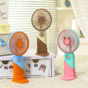 Portable Small Fan 3 Speed Handheld Rechargeable Mobile Phone Stand USB Type-C Charge