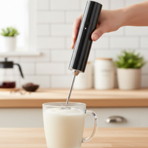3-Speed Electric Milk Frother & Drink Mixer with 2 Interchangeable Whisks
