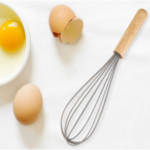 Silicone Hand Whisk With Wooden Handle